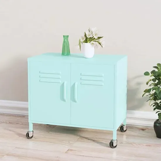 Emrik Storage Cabinet with Castors - Mint, Steel image