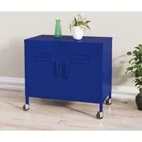 Emrik Storage Cabinet with Castors - Navy Blue, Steel