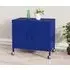 Emrik Storage Cabinet with Castors - Navy Blue, Steel