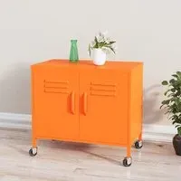 Emrik Storage Cabinet with Castors - Orange, Steel