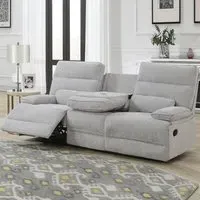Encino 3-Seater Recliner Sofa - Grey, Fabric
