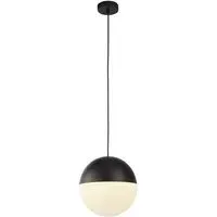 Ender Wall Hung Pendant Light with Opal Glass - Black