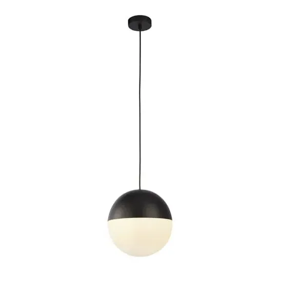 Ender Wall Hung Pendant Light with Opal Glass - Black image