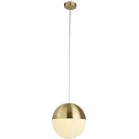 Ender Wall Hung Pendant Light with Opal Glass - Satin Brass