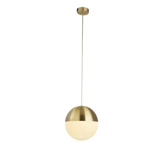 Ender Wall Hung Pendant Light with Opal Glass - Satin Brass