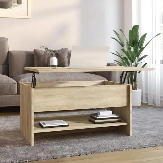 Engin Lift-Up Coffee Table with Storage - Sonoma Oak
