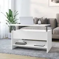 Engin Lift-Up Coffee Table with Storage - White