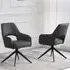 Enid Dining Chairs with Swivel Base - Dark Grey, PU Leather