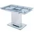 Enke Extendable Dining Table - Clear, Chrome
