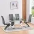 Enke Extending Dining Table with 4 Demi Z Chairs - Grey