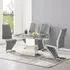 Enke Extending Dining Table with 4 Gia Chairs - Grey White