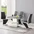 Enke Extending Dining Table with 4 Gia Chairs - White