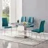 Enke Extending Dining Table with 4 Opal Chairs - Teal
