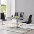 Enke Extending Dining Table with 4 Paris Chairs - Black
