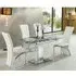 Enke Extending Dining Table with 4 Ravenna Chairs - White