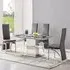Enke Extending Dining Table with 4 Romeo Chairs - Grey