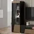 Enna High Gloss Display Cabinet 1 Door Right with LED - Black