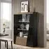 Enna High Gloss Display Cabinet 2 Door with LED - Black