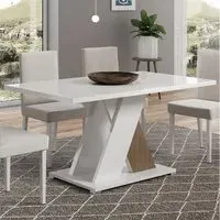 Enna Large Rectangular Dining Table - White, MDF