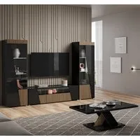 Enna Living Room Set with Coffee Table - Black