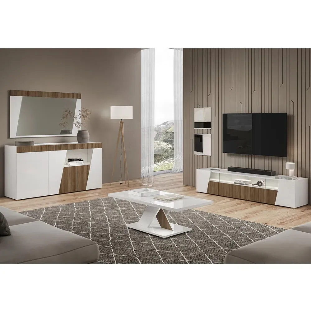 Enna Living Room Set with Sideboard - White