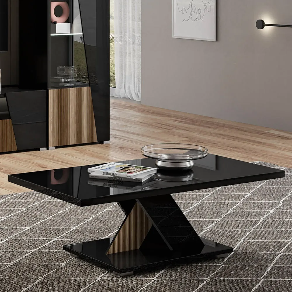 Enna Rectangular Coffee Table - Black, MDF