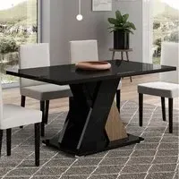 Enna Rectangular Dining Table - Black, MDF