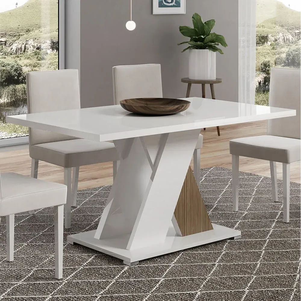 Enna Rectangular Dining Table - White, MDF