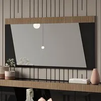 Enna Rectangular Wall Mirror - Black, MDF
