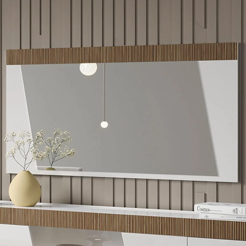 Enna Rectangular Wall Mirror - White, MDF