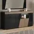 Enna Sideboard with 3 Doors and LED - Black, High Gloss