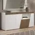 Enna Sideboard with 3 Doors and LED - White, High Gloss