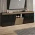 Enna Sideboard with 4 Doors and LED - Black, High Gloss