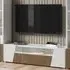 Enna TV Stand with 3 Doors and LED - White, High Gloss