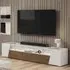 Enna TV Stand with 4 Doors and LED - White, High Gloss