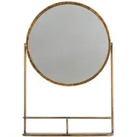 Enoch Wall Mirror with Shelf - Bronze, Iron
