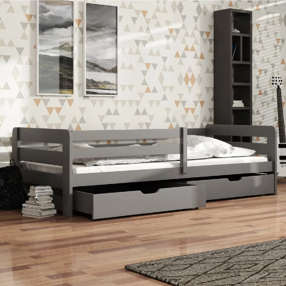 Enoch Wooden Day Bed with Storage - Graphite