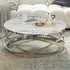 Enrico Round Coffee Table - Marble Effect, Tempered Glass