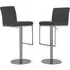 Enzi Swivel Bar Chairs with Steel Base - Grey, Faux Leather
