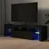Enzo TV Stand with LED Lights - Black, Engineered Wood