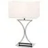 Epalle Rectangle Table Lamp with Inline Switch - White, Chrome