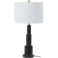 Epinal Table Lamp - White, Black Marble