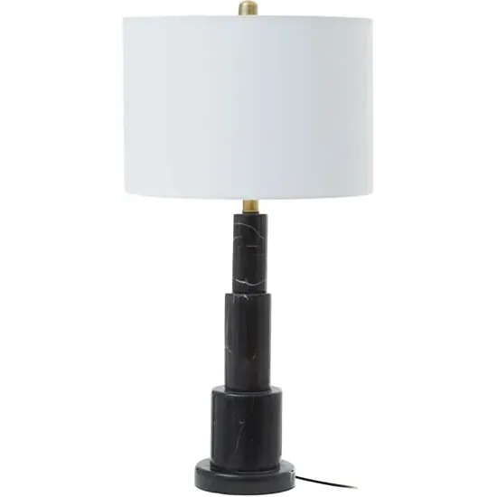 Epinal Table Lamp - White, Black Marble image