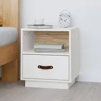 Epix Bedside Cabinet with 1 Drawer - White, Pine