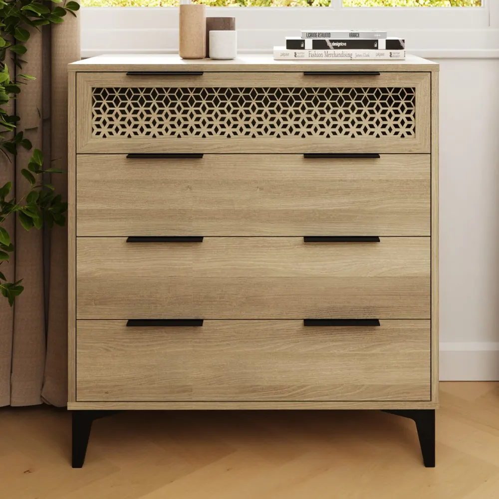 Epping 4-Drawer Chest of Drawers - Oak, Wood product