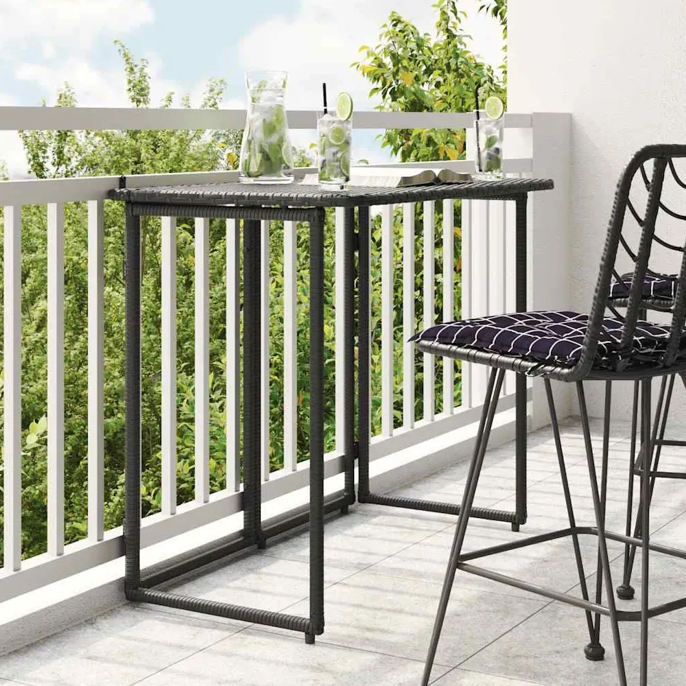 Epping Rattan Garden Folding Dining Table - Black product