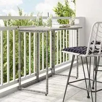 Epping Rectangular Folding Dining Table - Grey, Rattan