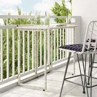 Epping Rectangular Folding Dining Table - Light Grey, Rattan