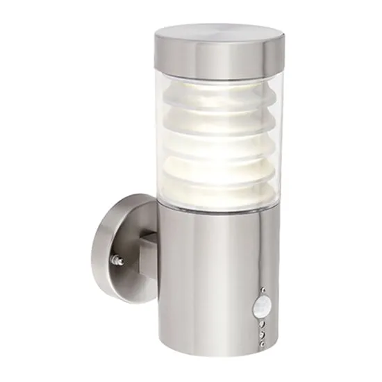 Equinox PIR LED Wall Light - Brushed Stainless Steel