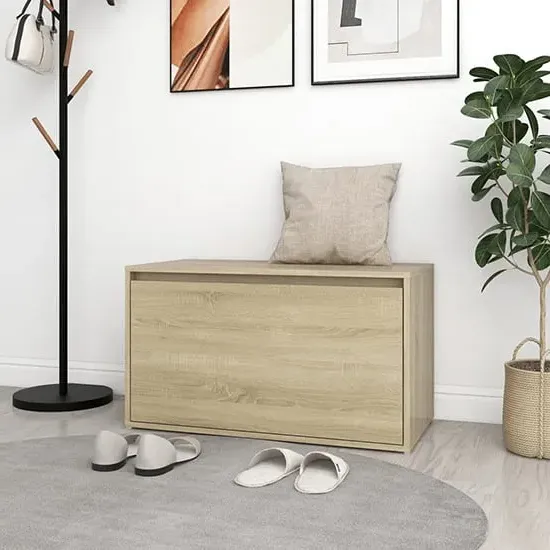 Erasto Hallway Seating Bench with Storage - Sonoma Oak